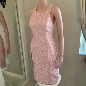 Calvin Klein Open Back Sheath Dress Soft Pink